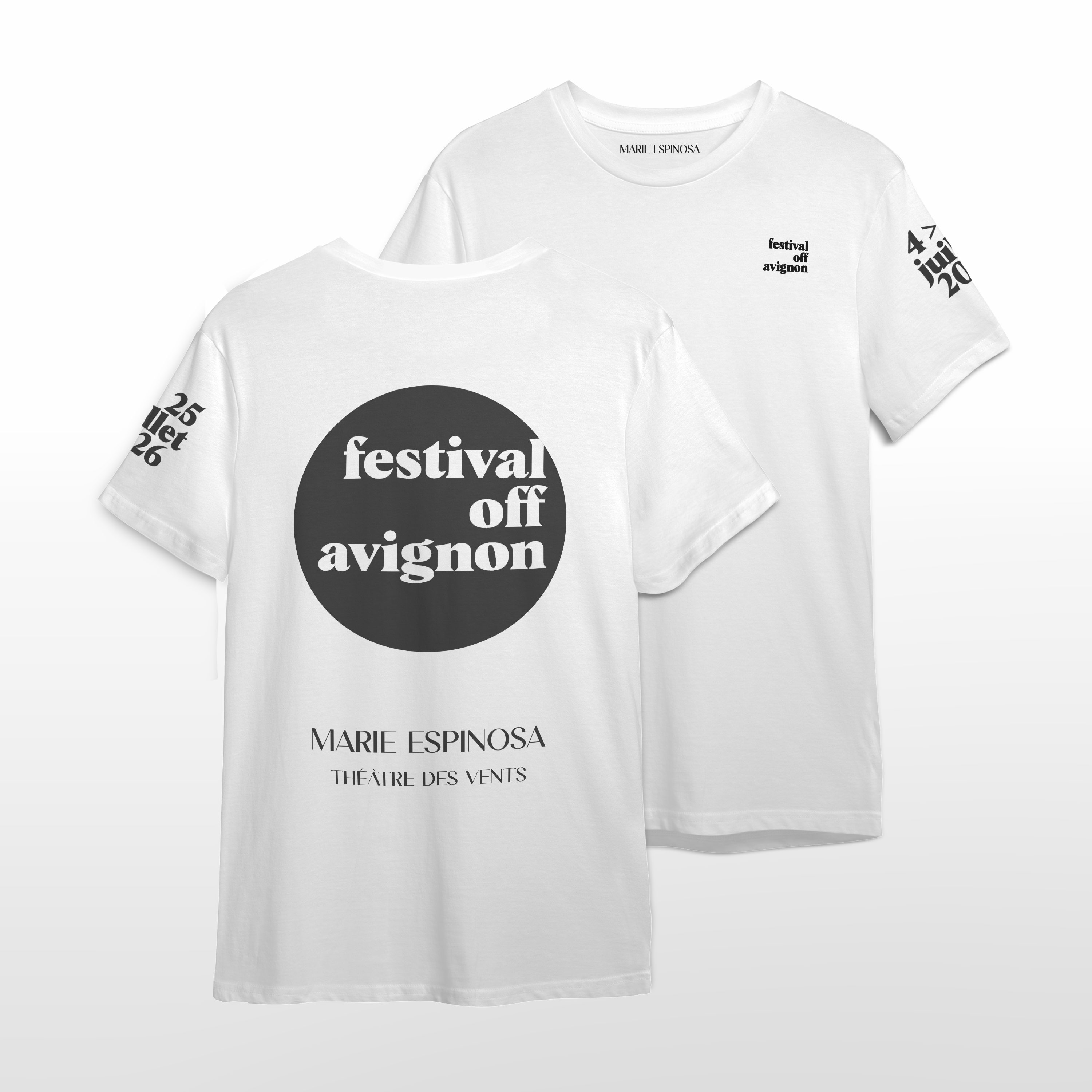 T-shirt collector “Avignon OFF 2026 – L’Être Libre” – 100% coton | Marie Espinosa